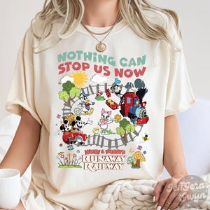 Vintage Nothing can stop us now Mickey & Minnie&#39;s runaway railway shirt, Disney ride shirt, WDW Magic Kingdom Family vacation trip tee