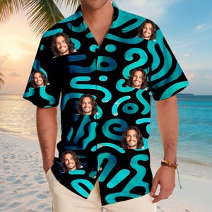 Custom Face Hawaiian Shirts Personalized Men Hawaiian Button Up Shirts Custom Face Shirts Summer Gifts Anniversary, Birthday, Vacation Gifts