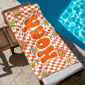 Kids Adult Name Towel, Personalized Towel, Personalized Beach Towel, Towel with Name, Gift for Kids, Colored Towel, Custom Beach Towel