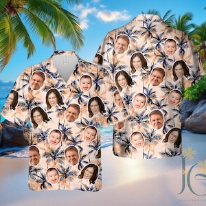 Custom Hawaiian Shirt With Face, Vacation Gift, Custom Vacation Tropical Hawaii Shirt, Hawaiian Shirt With Pet Photo