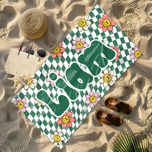 Kids Adult Name Towel, Personalized Towel, Personalized Beach Towel, Towel with Name, Gift for Kids, Colored Towel, Custom Beach Towel