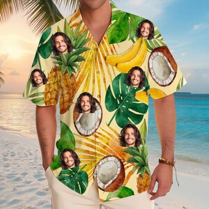 Custom Face Hawaiian Shirts Personalized Men Hawaiian Button Up Shirts Custom Face Shirts Summer Gifts Anniversary, Birthday, Vacation Gifts