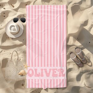 Kids Adult Name Towel, Personalized Towel, Personalized Beach Towel, Towel with Name, Gift for Kids, Colored Towel, Custom Beach Towel