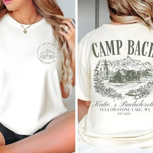 Vintage Camp Bachelorette Shirt, Custom Camping Bachelorette Shirts, Outdoor Mountain Bride Tee, Retro Lake Themed Bridal Party, Hiking Bach