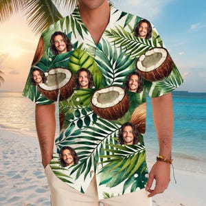 Custom Face Hawaiian Shirts Personalized Men Hawaiian Button Up Shirts Custom Face Shirts Summer Gifts Anniversary, Birthday, Vacation Gifts