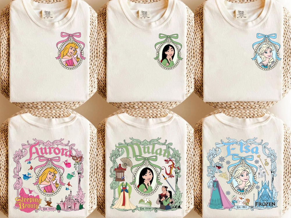 Disney Princess Shirts, Matching Group Disney Shirts, Disney Bounding Shirts, Aurora Shirt, Elsa Shirt, Anna Shirt, Cinderella Shirt