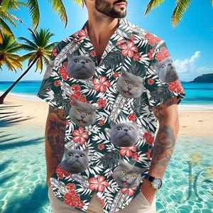 Custom Hawaiian Shirt, Custom Hawaiian Shirt With Photo, Hawaii Party Shirt, Couples Hawaiian Shirt, All Over Print Shirt