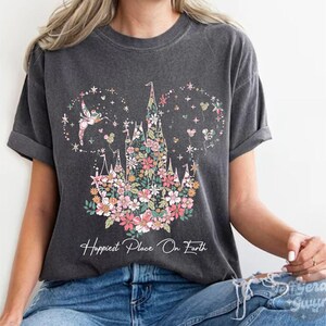 Happiest Place on Earth Shirt, Magic Kingdom Shirt, Disney Castle Floral Shirt, Magical World Shirt, Magical Kingdom, Disney World Shirts