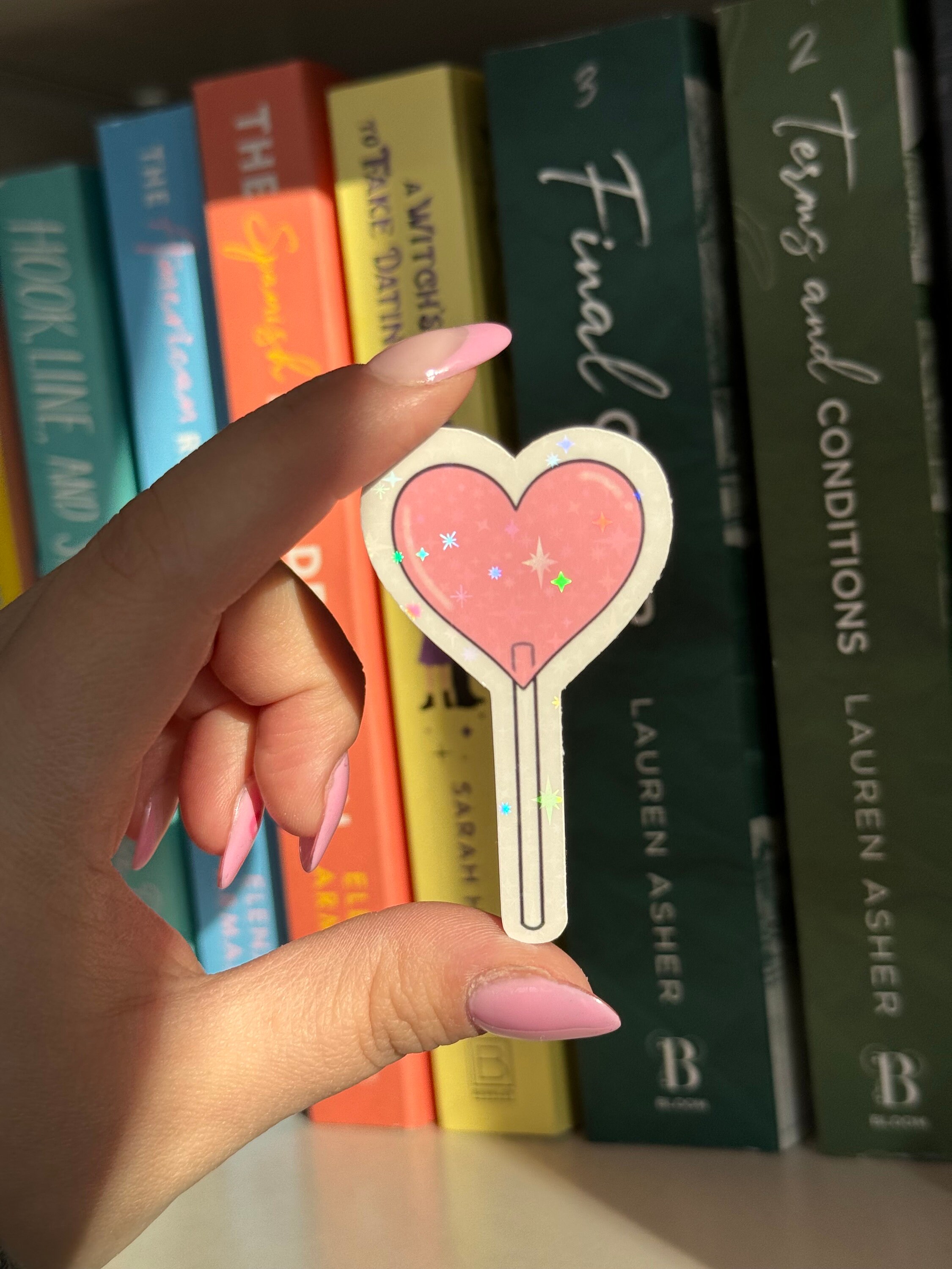 Heart sucker holographic sticker