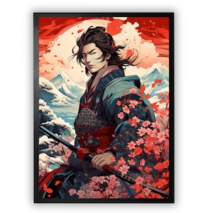 Epic Samurai Manga Revival Poster, Ukiyo-e Manga Art, Japanese Samurai Wall Decor, Anime Samurai Print, Home, Gifts for Friends, A1 A2 A3 A4