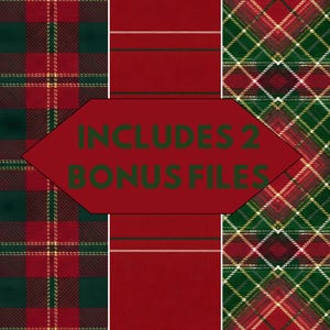 Commercial Use Christmas Tartan Pattern Pack | 3 Red & Green Plaid Backgrounds | Realistic Wool Texture | Seamless Digital Paper