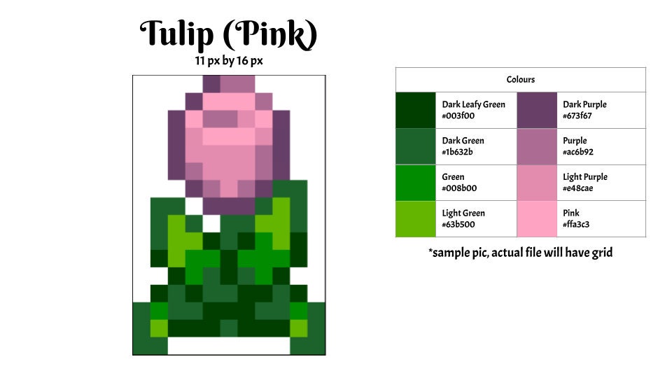 Spring Flowers Stardew Valley Pixel Grid Pattern Guide Etsy