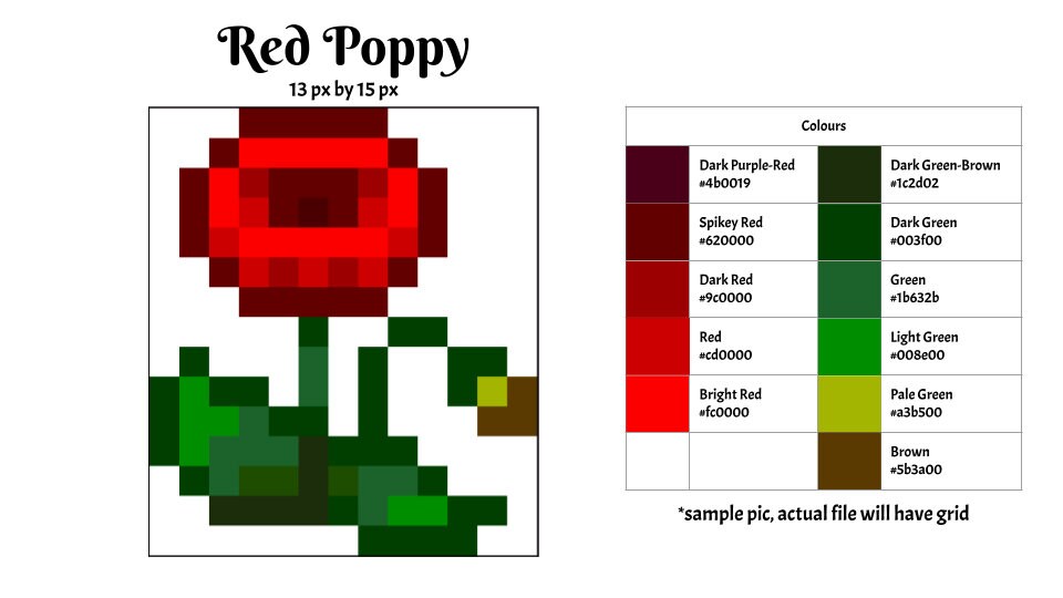 Summer Flowers Stardew Valley Pixel Grid Pattern Guide - Etsy