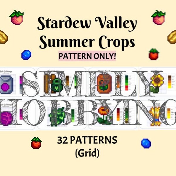 Cultures d'été | Vallée de Stardew | Guide des motifs de quadrillage en pixels