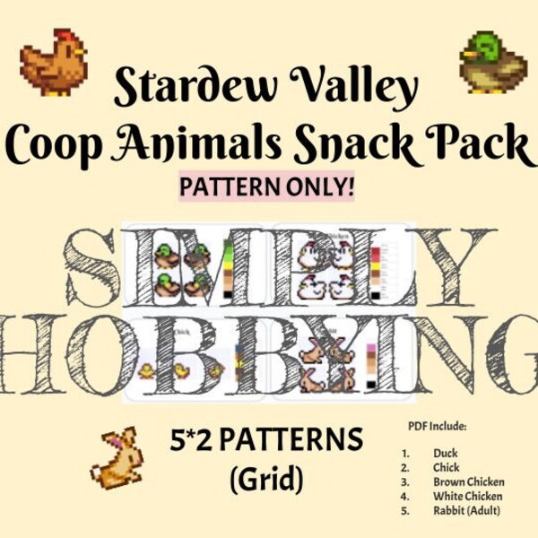 Coop-Tiere | Snack-Packung | Sternentaler | Anleitung für ein Pixel Grid Schnittmuster