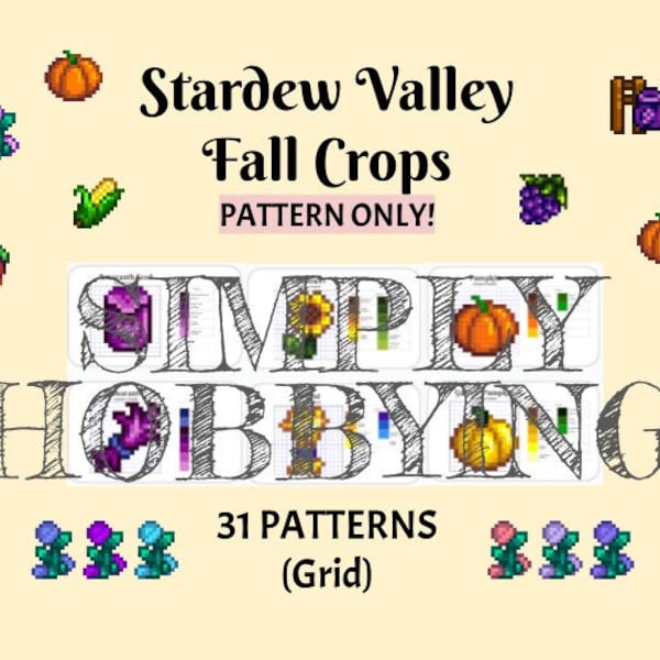 Cultures d'automne | Vallée de Stardew | Guide des motifs de quadrillage en pixels