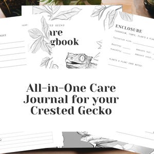 Diario de cuidado de gecko crestado, calendario de registro de reptiles (tamaño A5) e inserto de planificador en papel tamaño carta (EE. UU.)