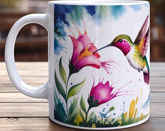 Look at the Birds of the Air, They neither Sow nor Reap, Matthew 6:26, Hummingbird Mug, Bible Verse Coffee Cup, Religious Mug,Christian Gift