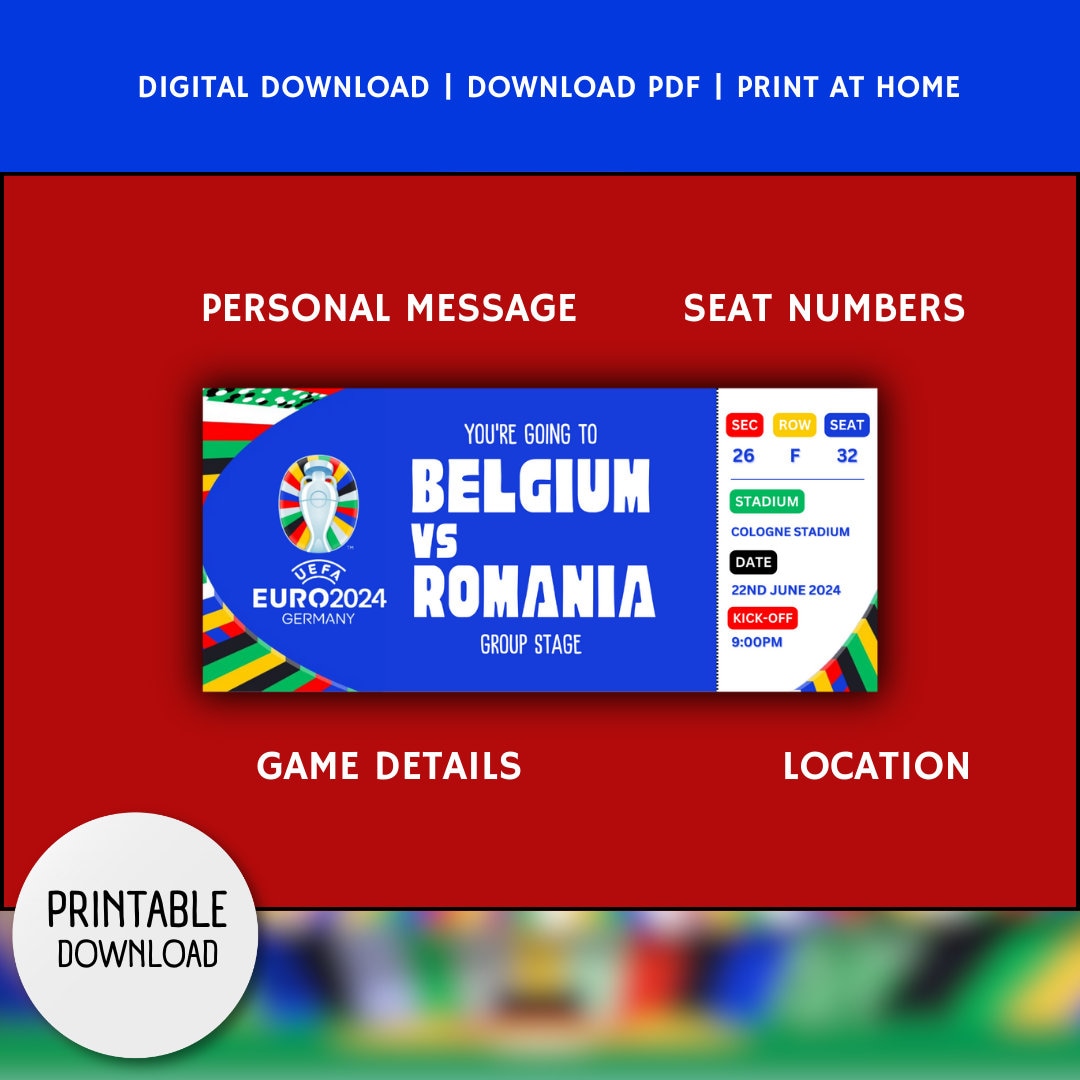 UEFA EURO 2024 Custom Tickets, Custom EUROS Tickets, Personalised