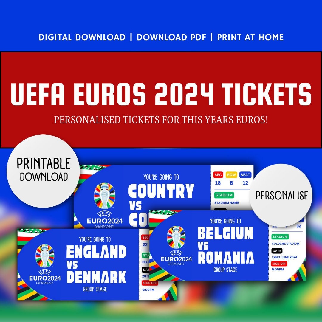 UEFA EURO 2024 Custom Tickets, Custom EUROS Tickets, Personalised