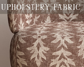 Aztec Southwestern Print Upholstery Fabric - Heavyweight Linen Fabric by the Yard - Earth Tone Brown Cotton Fabric - Afro Boho Home Decor