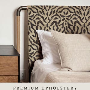 Tiger Animal Print Upholstery Fabric - Heavyweight Linen Fabric by the Yard - Blockprinted Tribal Animalier Cotton - Afro Boho Home Decor image 2