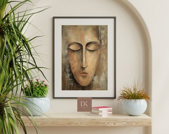 Serene Abstract Face Art Print - Modern Minimalist Canvas - Contemporary Home Decor