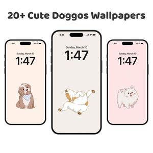 20+ iPhone Cute Dog Minimalistic Aesthetic Mobile Wallpapers iOS Android Phone Wallpapers