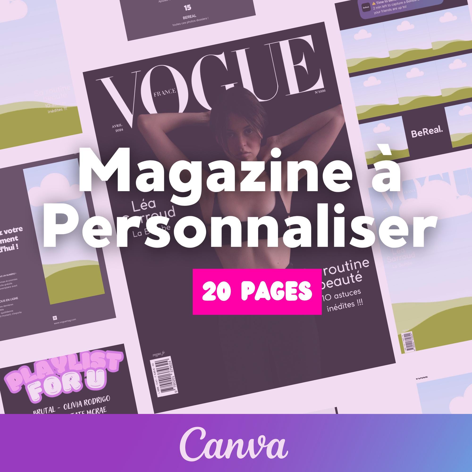 Vogue Magazine Template to Customize Bestie Edition 19 Pages