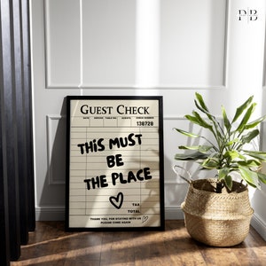 Guest Check Wall Art, Art Aesthetic Prints, This Must Be The Place, Print Guest Check, Funky Decor, Printable Art Trendy, Poster Guest Check