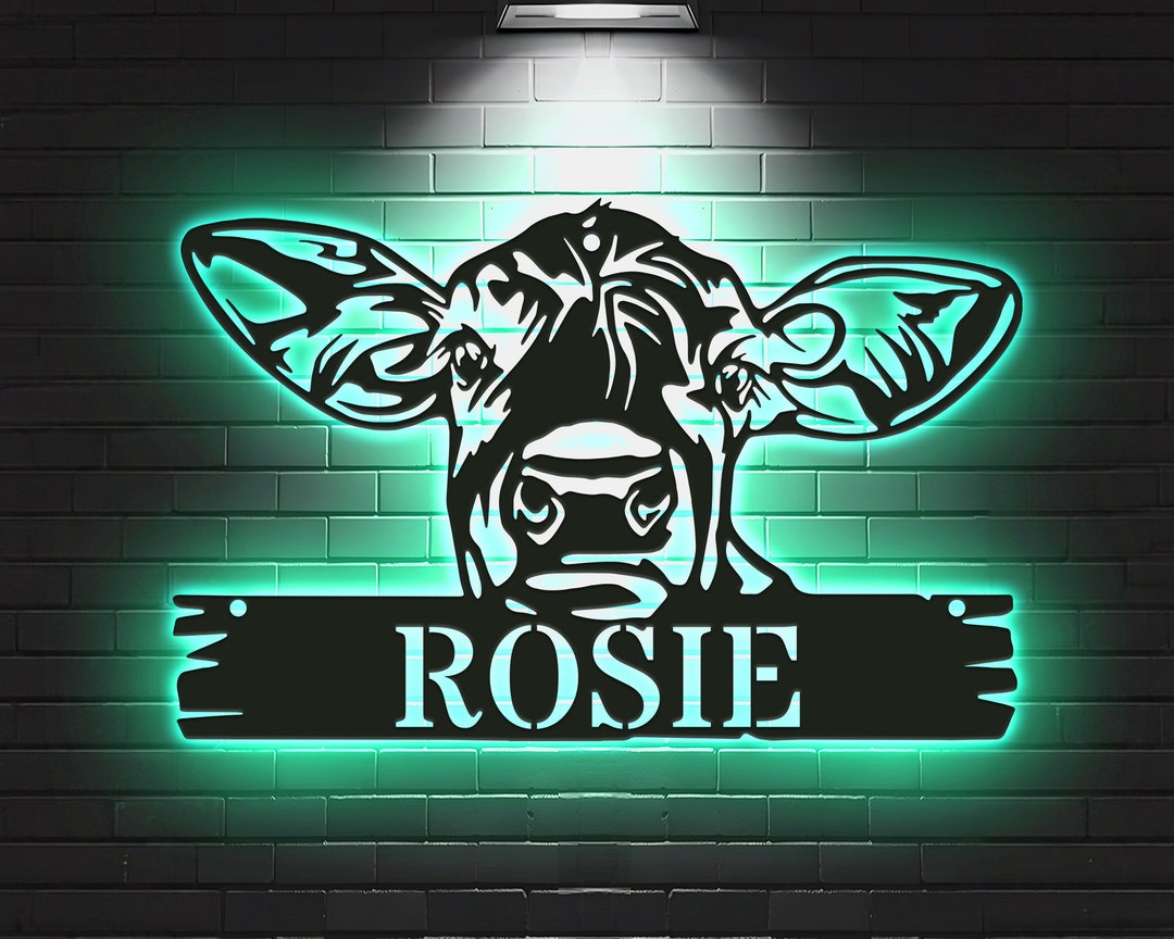 Personalized Cow Metal Sign, Cow Cattle Metal Wall Art,custom Cow Farm
