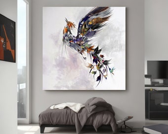 Colorful Birds Canvas Print | Modern Home Decor | Durable Shipping | Wall-Ready Art | Art for Home Decor | Stretched | Roll Canvas