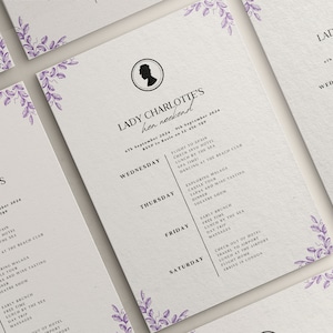 Bridgerton Hen Invite - Regency Style Lilac Bridal Shower, Elegant Classy Hen Do Invitation, Perfect for Bridgerton Fans