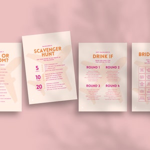 Hen Party Games Set - Instant Download 8-in-1 Modern Bridal Shower & Bachelorette Activities, Printable at Home #Bi07