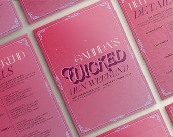 Uitnodiging voor Wicked Bachelorette: Oz Hen Weekendplanner (digitale download)