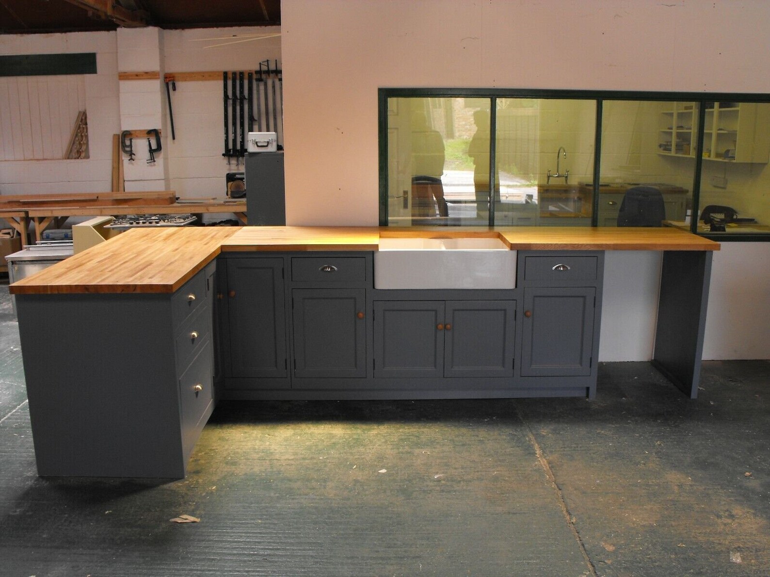 Solid Wood Handmade Kitchen Cabinets/unit (belfast Sink, Oak) - Sale!! Was 3750 - Etsy UK