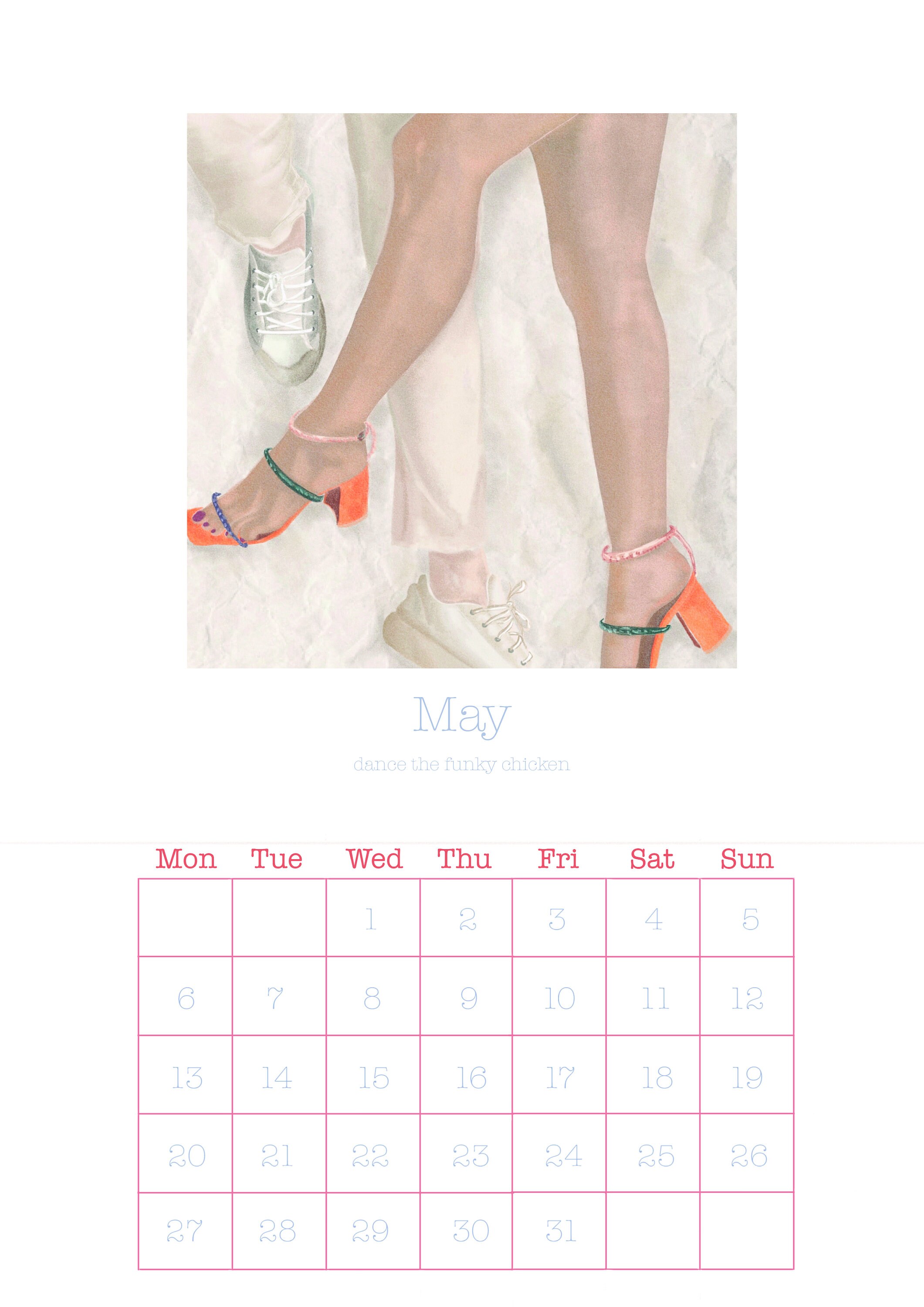 2024 Printable Illustrated Monthly Calendar A4 - Etsy