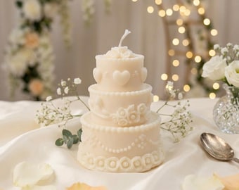 Candela per torta nuziale / Candela decorativa romantica / Regalo di nozze / Elegante candela ricordo / Idea regalo per anniversario