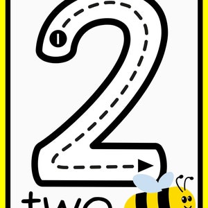 Bee Themed Number Poster Set - Etsy