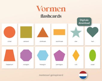 FORMEN – 16 A6 Montessori-Lernkarten – Ausdrucke – Niederländisch