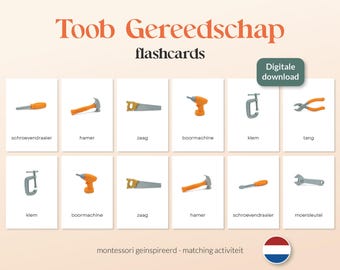 Safari Ltd. TOOB Tools - 8 A6 Montessori-Zuordnungskarten - Ausdruckbar - Niederländisch