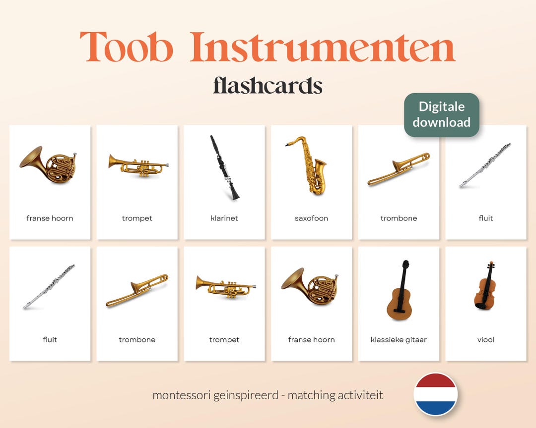 Dutch Inn Instruments Safari Ltd. TOOB Instruments - 8 A6 Montessori Matching Cards ...