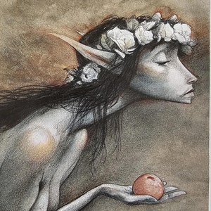 Brian Froud, Queine of Pharie, Faeries, Fairy, Faries, Fantasy Art, 2000 Vintage Book Print, Bookplate