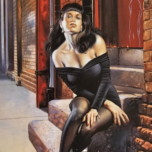 Boris Vallejo, aantrekkelijke vrouw, fantasykunst, vintage boekafdruk 1999, ex-libris
