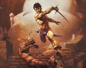 フランク・フラゼッタ、戦士の戦い、ファンタジーアート、1999年