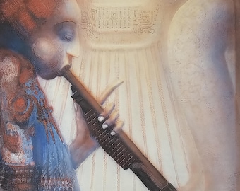HR Giger, Fantasikonst, Skräck, Science fiction, Vintageboktryck från 1996, Bokexlibris