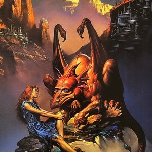 Boris Vallejo, Dragon, Fantasy Art, 1999 Vintage Book Print, Bookplate