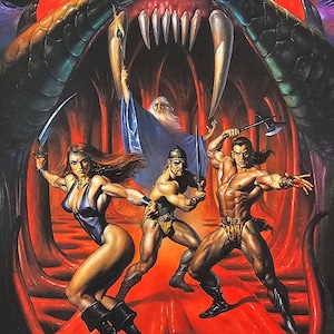 Boris Vallejo, Warriors, Fantasy Art, 1999 Vintage Book Print, Bookplate