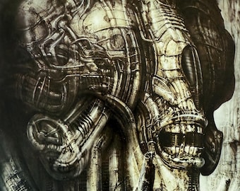 HR Giger, Necronom Illa, Fantasykonst, Skräck, Science fiction, 2001 (LITEN) Vintage boktryck, Bokägarbevis