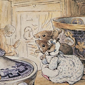 Carte postale Beatrix Potter, The Tale Of Peter Rabbit, Les petites souris, Souris, 1991